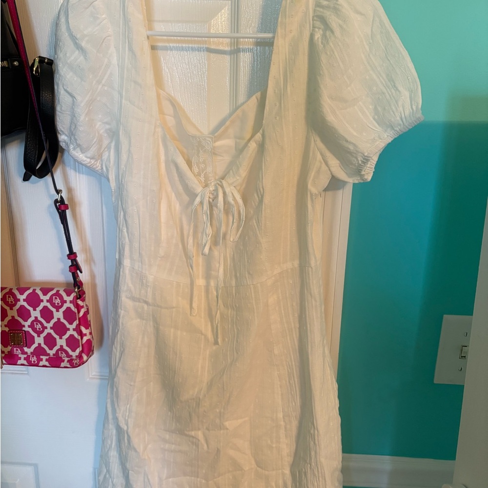 White Puff Sleeve Dress